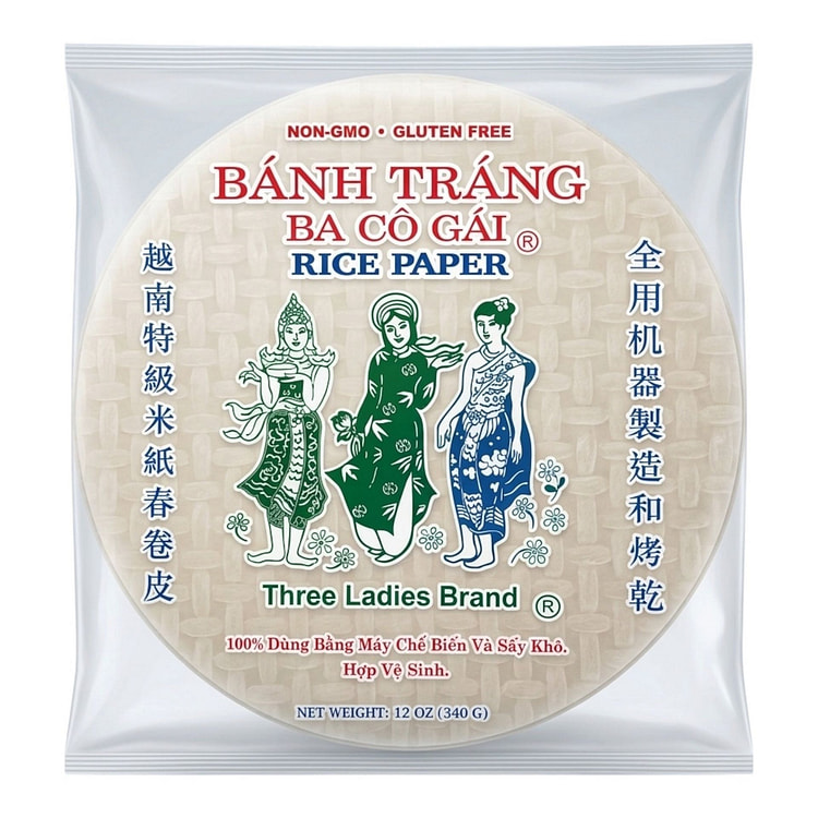 Three Ladies Vietnamese Rice Paper - 22 cm 12 oz