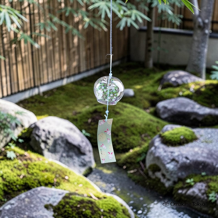 Japanese Glass Wind Chime-Cute Rabbit