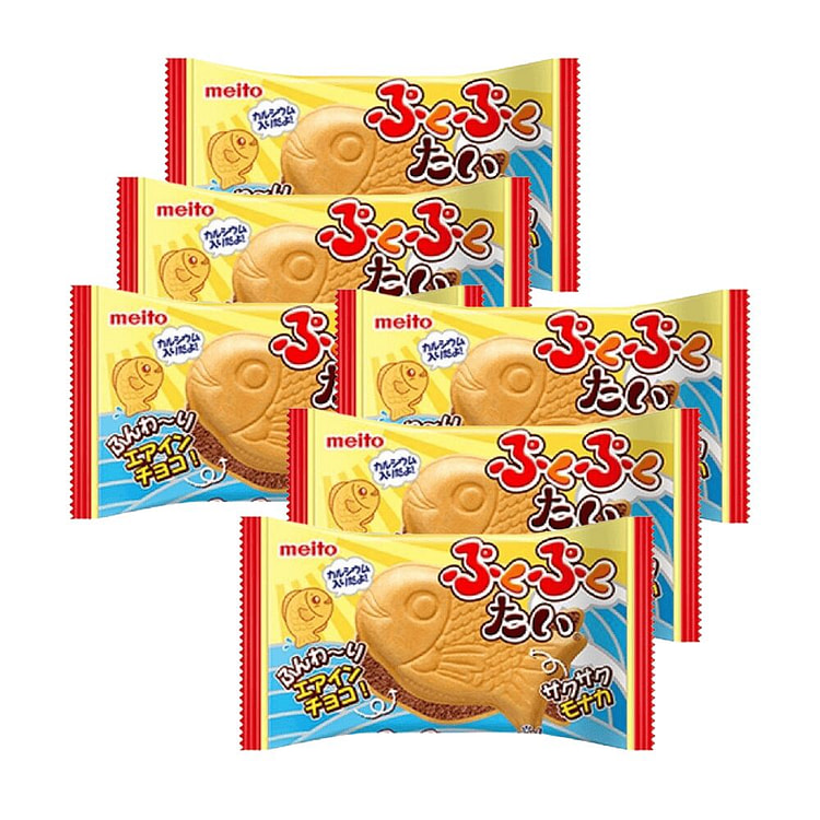Meito Taiyaki Shaped Air in Chocolate Wafer 6 Pack 99 g