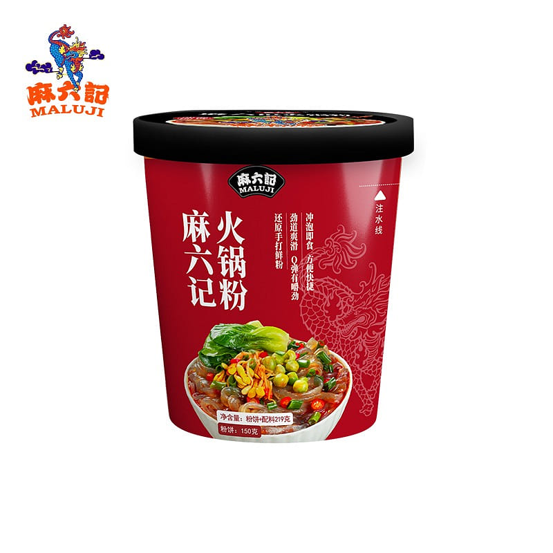 Ma Liu Ji Hot & Sour Noodle Authentic Sweet Potato Wet Noodle 1 bucket 219 g