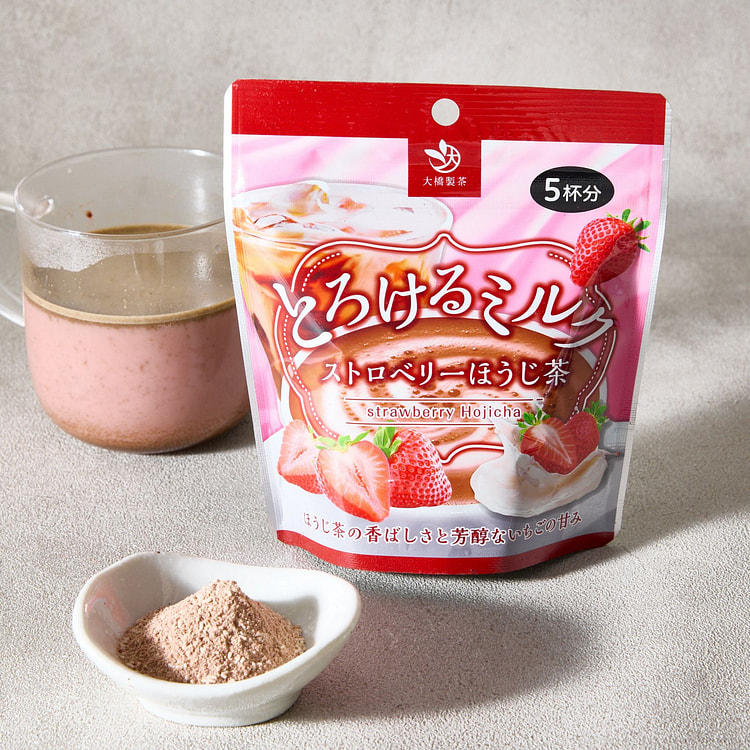 Strawberry Houjicha Milk Tea Powdered Drink