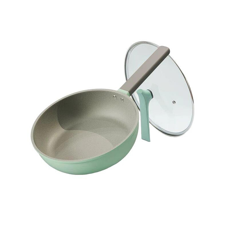 双枪麦饭石炒锅不粘锅家用煎炒两用锅炒菜锅28cm