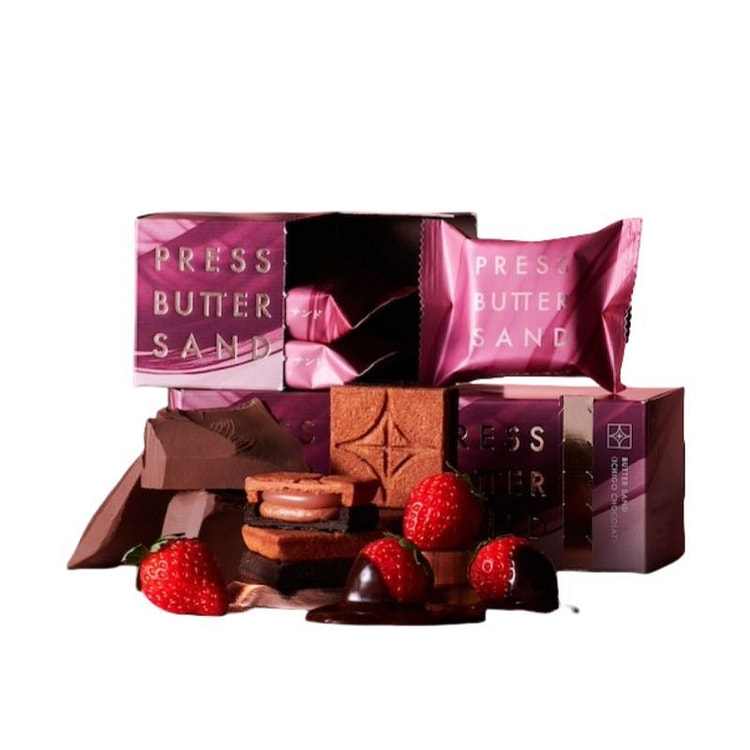 Press butter sandStrawberry Chocolate Sandwich Cookies 3pcs