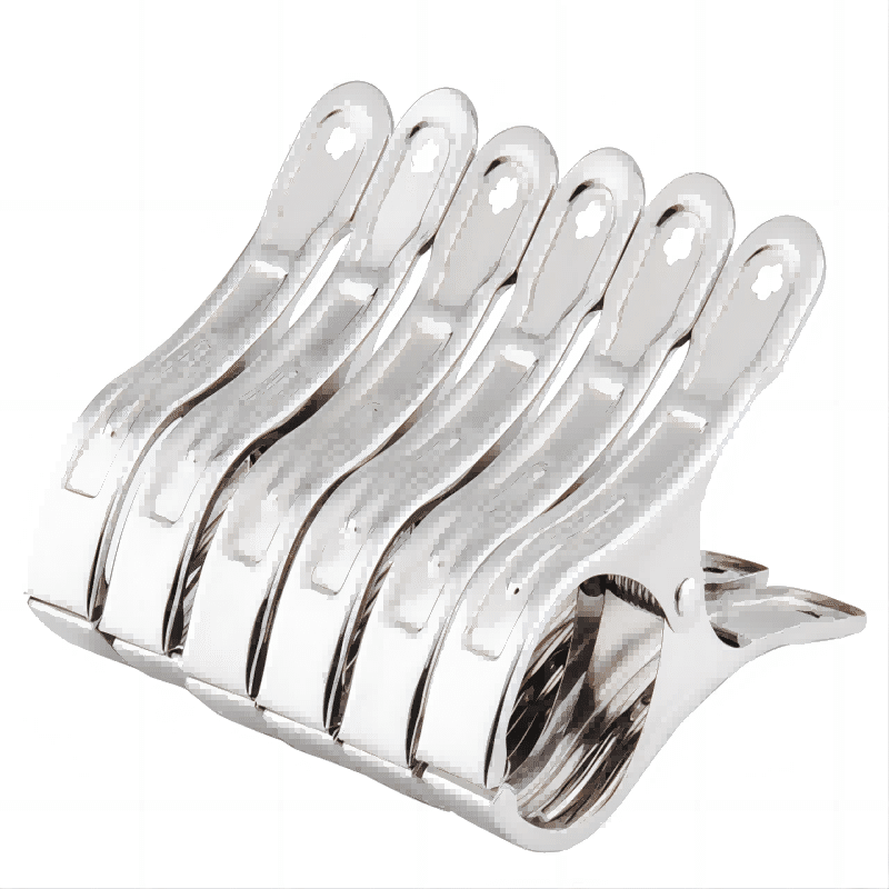 Qing Exhibition 12cm Stainless Steel Windproof Quilt Clamp (Pack of 6) 1 count