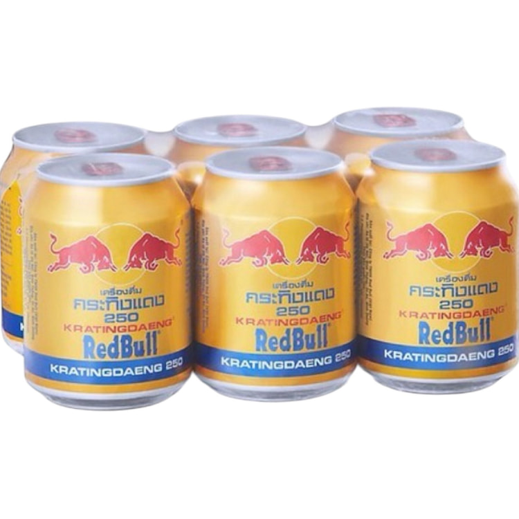 Nước tăng lực bò húc Redbull Thái lon 250ml X 6 Lon [1 lốc]