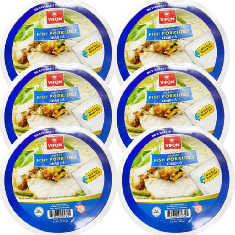 [ VIFON ] Combo 6 Tô Cháo Cá Ăn Liền 119gr/tô 6 cái
