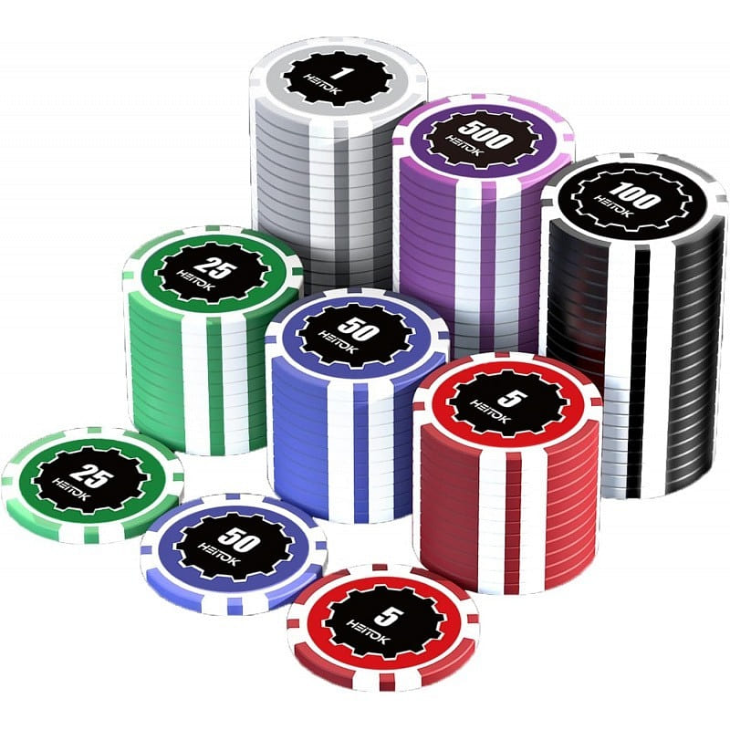100pcs 11.5g Premium Poker Chips with Denomination 1 count