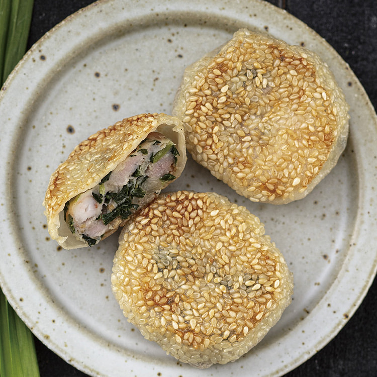 煎韭菜虾饼