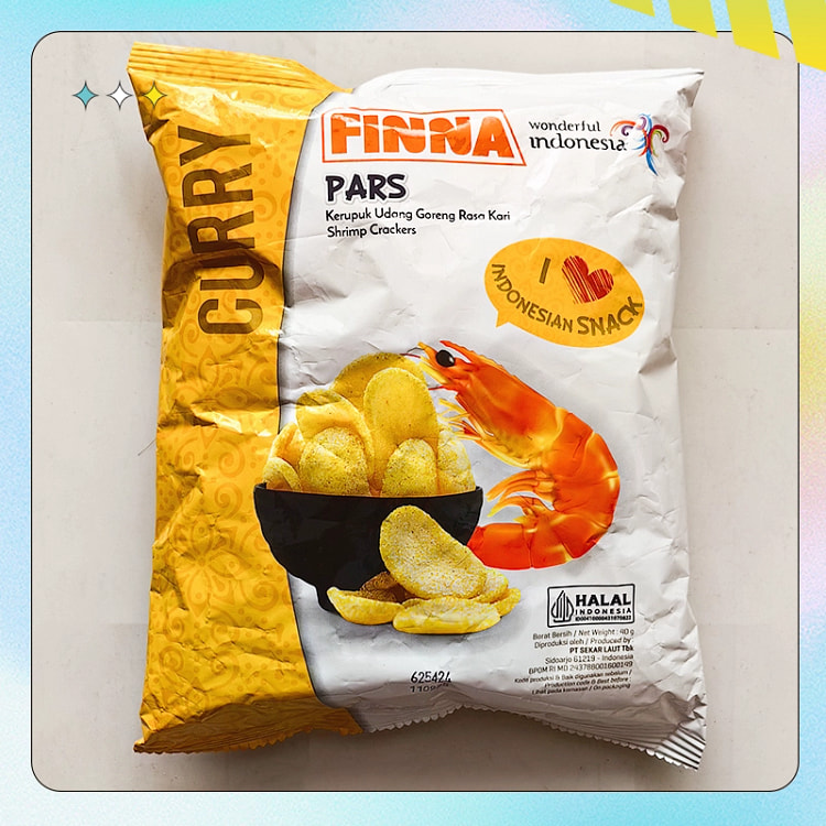 Indonesian Fina Shrimp Chips Curry Flavor 40g/bag