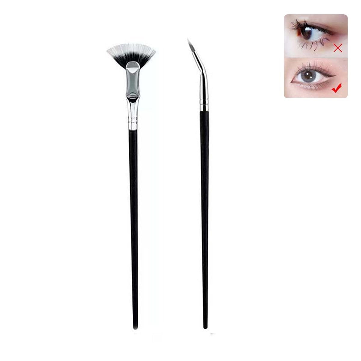 NOVAGLOW Angled Eyelash + Eyeliner Brush Set 1 pack
