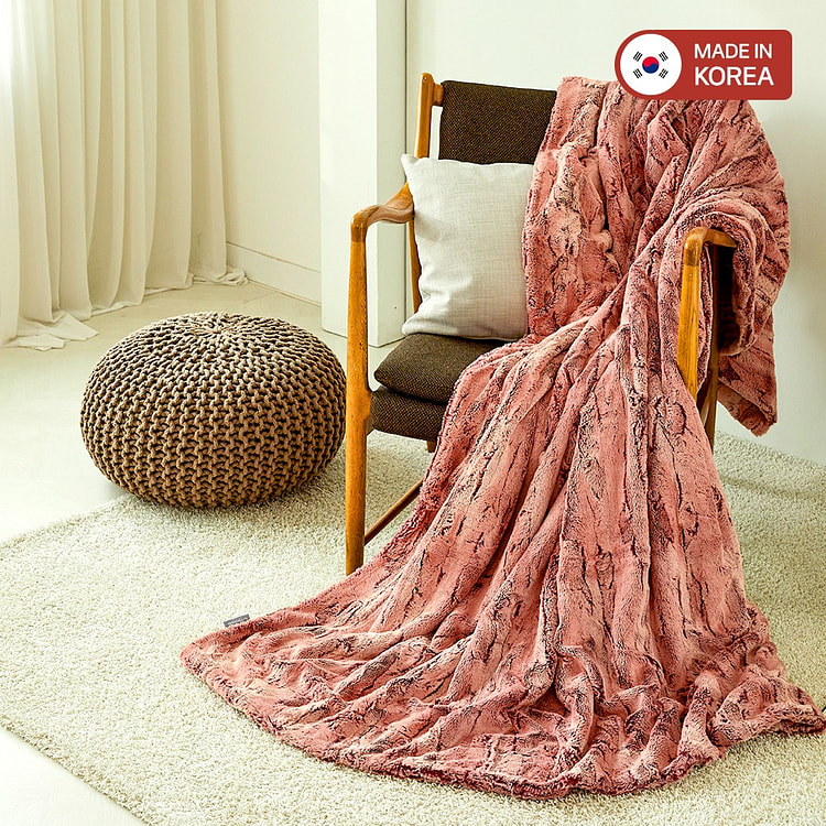 【韩国制造】超柔绒毯 - 灰玫瑰色