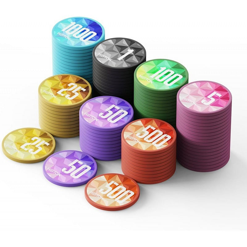 100pcs 11.5g Diamond Poker Chips with Denomination 1 count