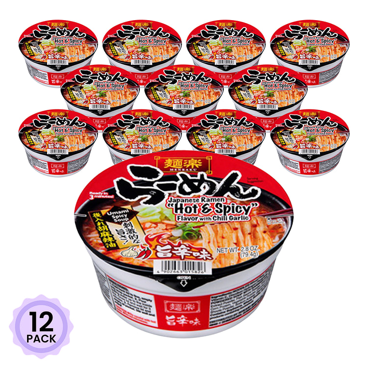 Hikari 面乐 香辣胡麻蒜油拉面 碗面 2.8 盎司*12 包