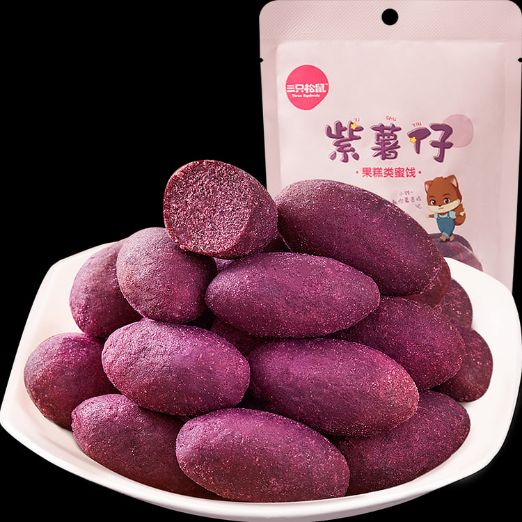 Three Squirrels Purple Potato Cubs 100g * 1 Bag