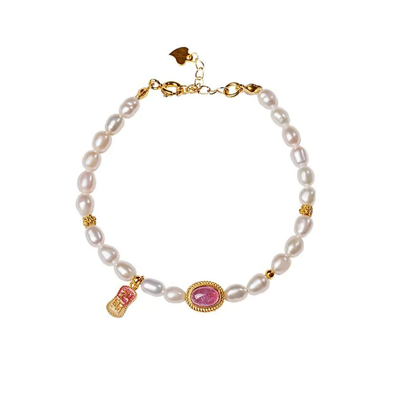 Pearl Bracelet Tourmaline Freshwater Pearl 4mm 1 box