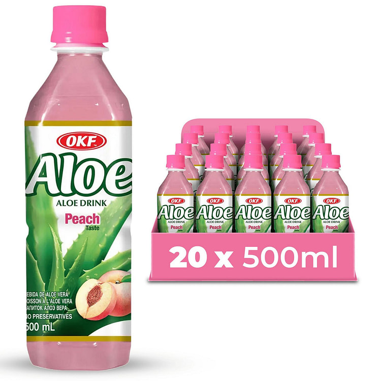 OKF Aloe Vera Juice Drink with Pulp Peach -20pk