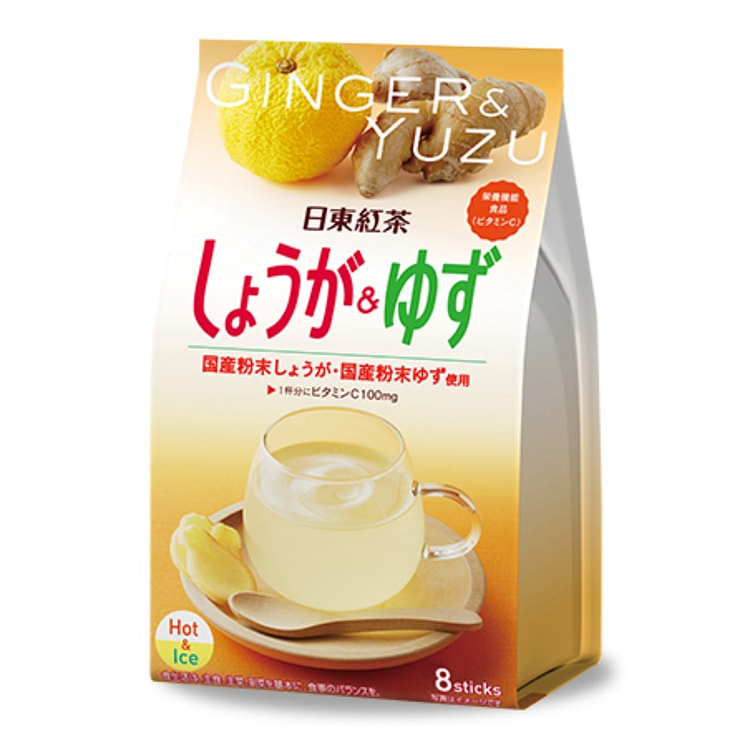 日东红茶 生姜和柚子饮料维C速溶冲饮棒 8支 1 包