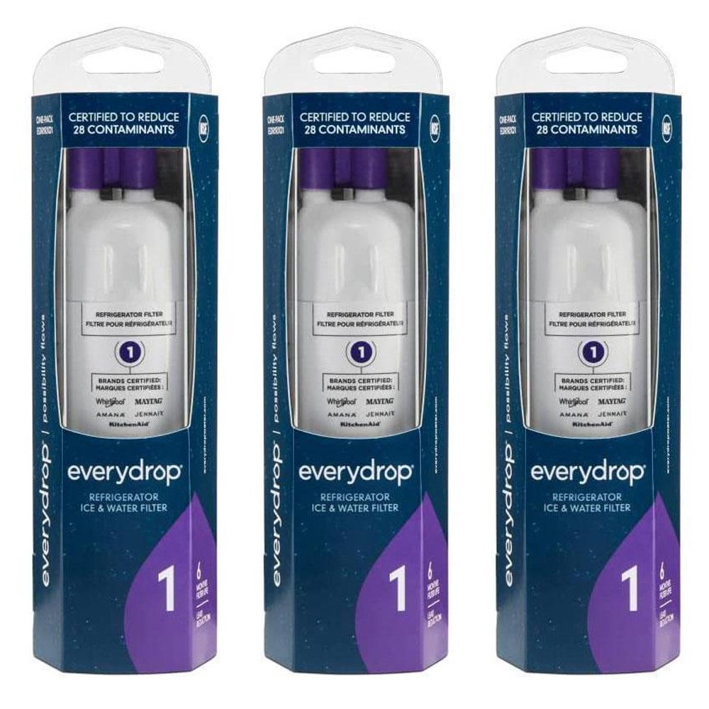 3-Pack WRS325SDHZ01 Water Filter- Whirlpool Everydrop Water Filter 1, EDR1RXD1 1.2 파운드