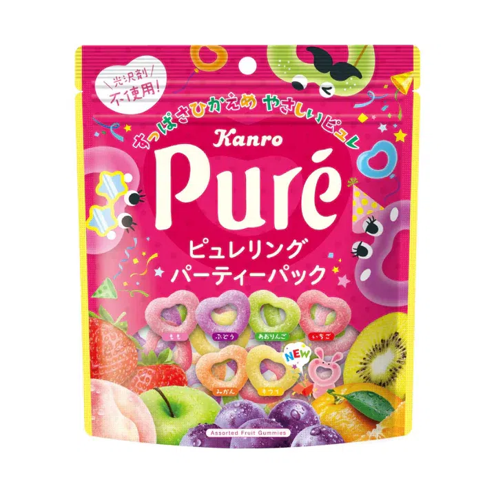 Kanro Heart Gummy Assorted Fruit Flavors 156g 1 each
