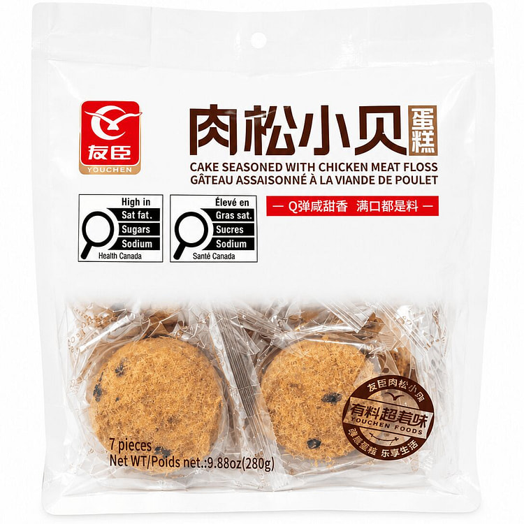 Youchen Chicken Floss Mini Cake 7 Per Bag 280 g