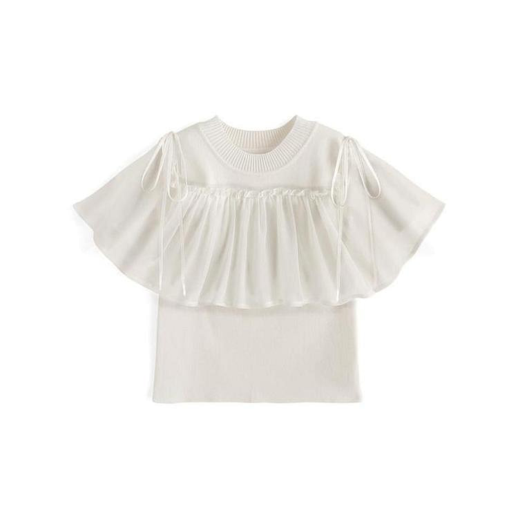 GRL 2Way Knit Top Ivory S