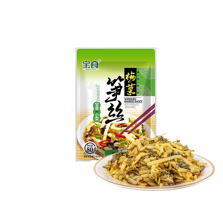 宝食咸菜酸菜酱菜下饭配粥开胃小菜梅菜笋丝80g*1包