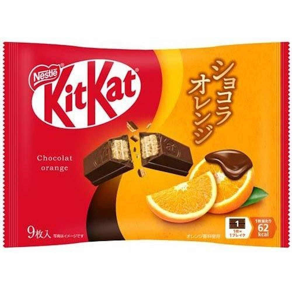 雀巢KitKat 巧克力威化饼干 巧克力橙味 9枚 1 包