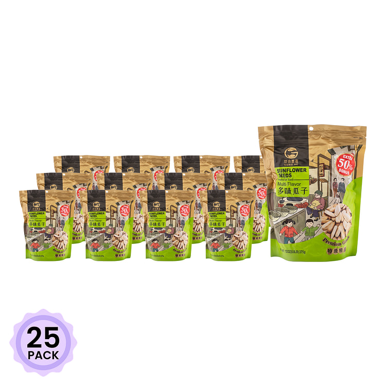 Hạt Hướng Dương Rang Gong He, Vị Hỗn Hợp 375 g*25 pack