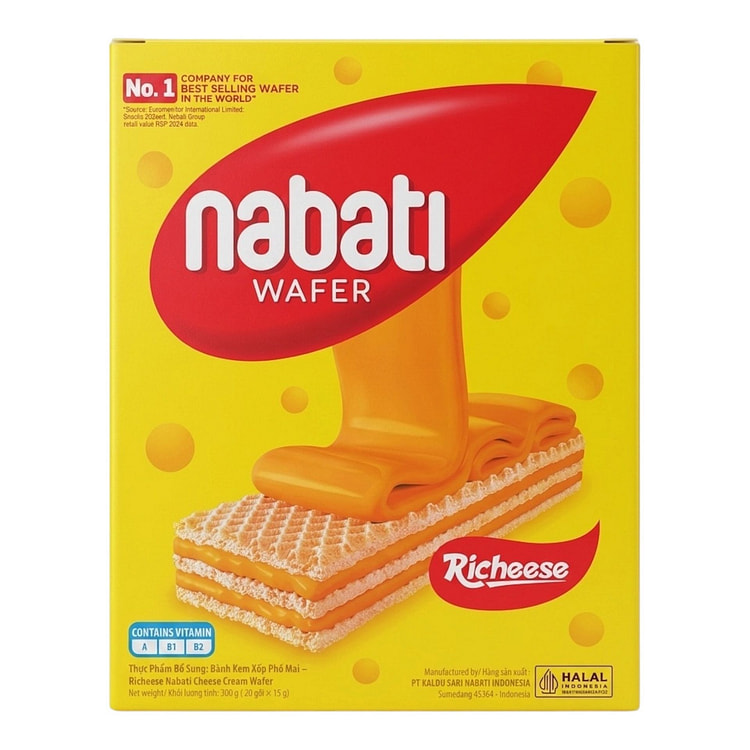 Richeese Nabati Cheese Cream Wafer Banh Kem Xop 300 g