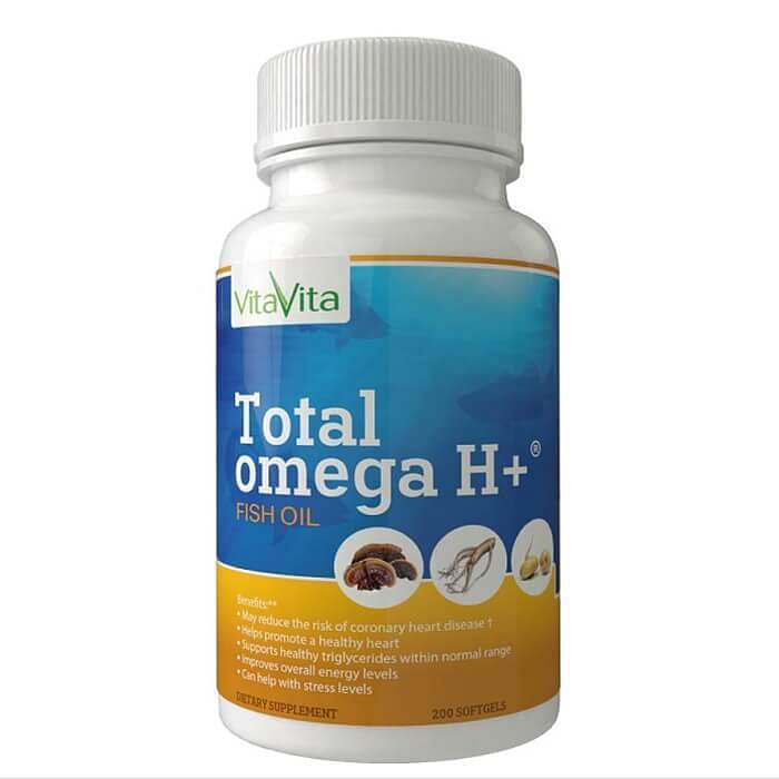 Total Omega H+, EPA/DHA with American Ginseng, Reishi Spore & Maca (200 Softgels) 1 count