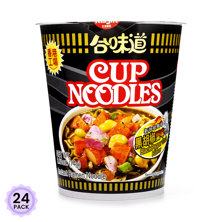 日清 港式合味道杯面方便面 黑胡椒蟹味 74 克*24 包