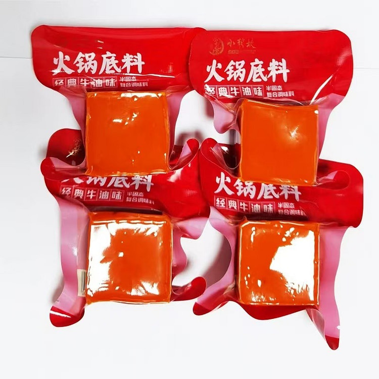 优品荟-四川小龙坎牛油火锅底料家用小包装一人份小块重庆麻辣烫香锅80g*4