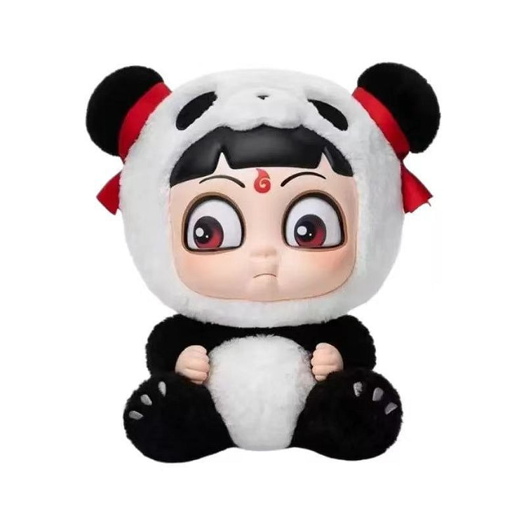 泡泡玛特之魔童闹海抱抱系列搪胶脸毛绒熊猫