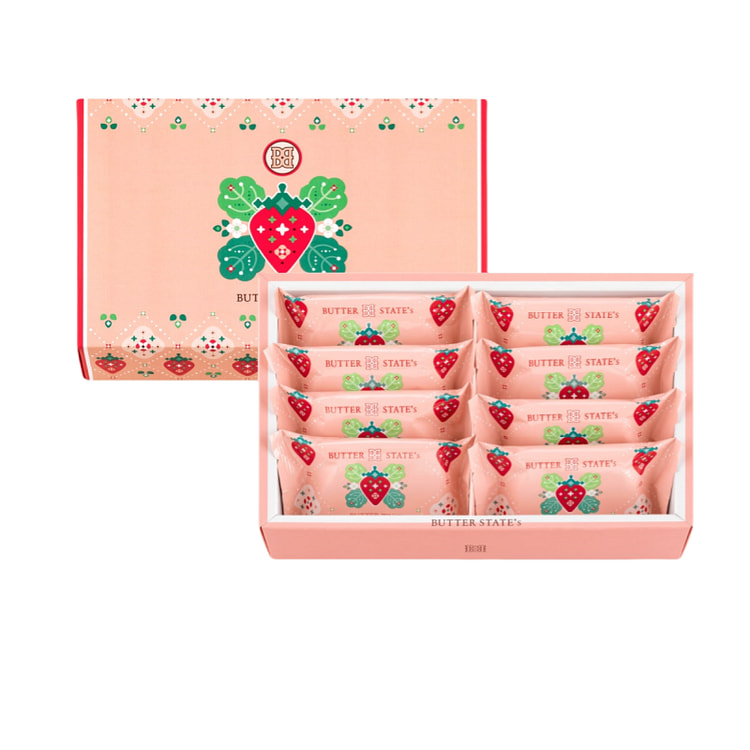 Strawberry Chocolate Butter Sandwich Cookies 8pcs