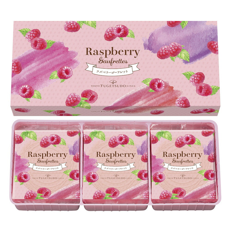 Tokyo Fugetsudo Raspberry Thin Crispy Cookies 12pc 1 each