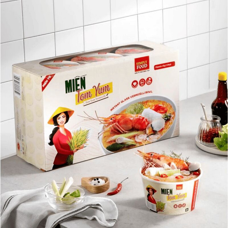 Simply Miến Tom Yum Ăn Liền – Hộp 9 Gói 55 g