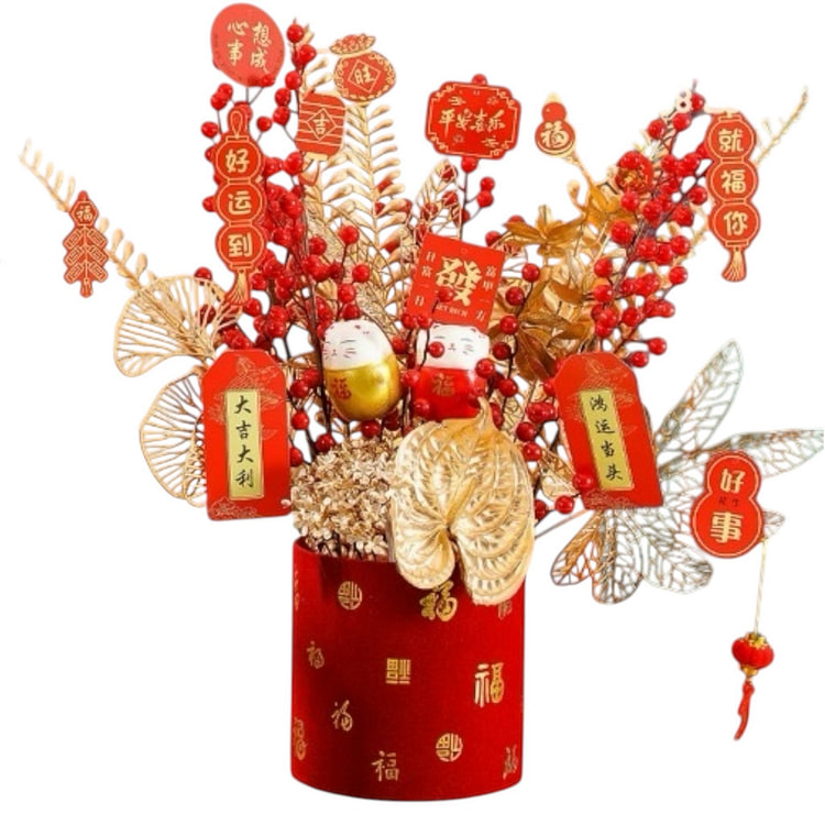 桃花瓶+吉祥红盆 2025