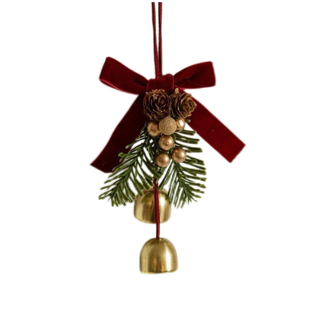 Christmas Tree Bell Ornament Decoration-Red Velvet 1 count