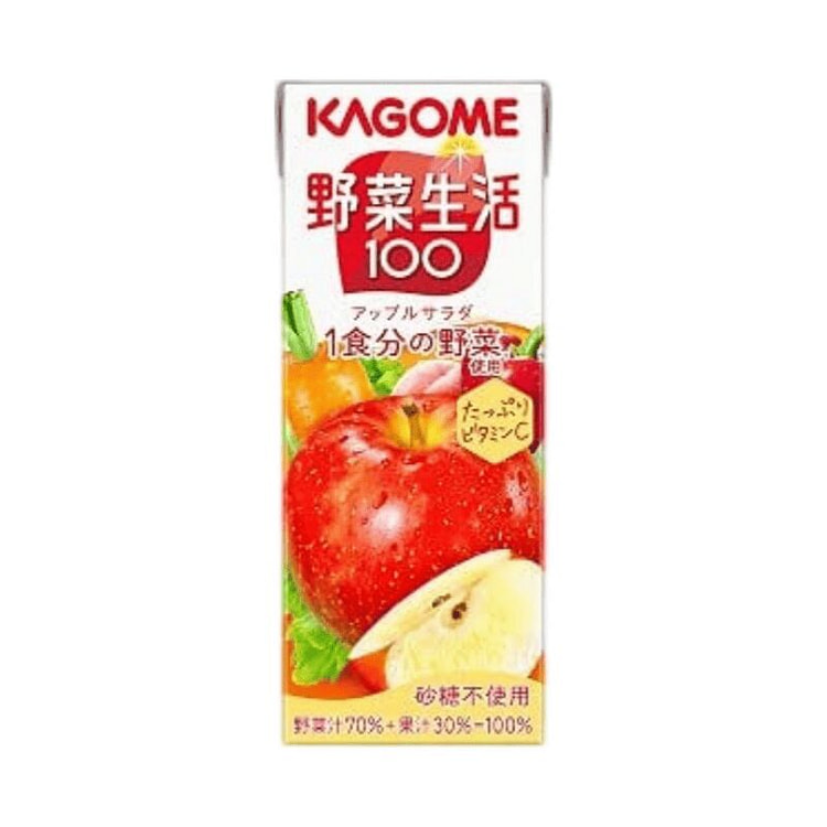 KAGOME 0添加 胡萝卜苹果蔬菜汁 200ml 1 盒