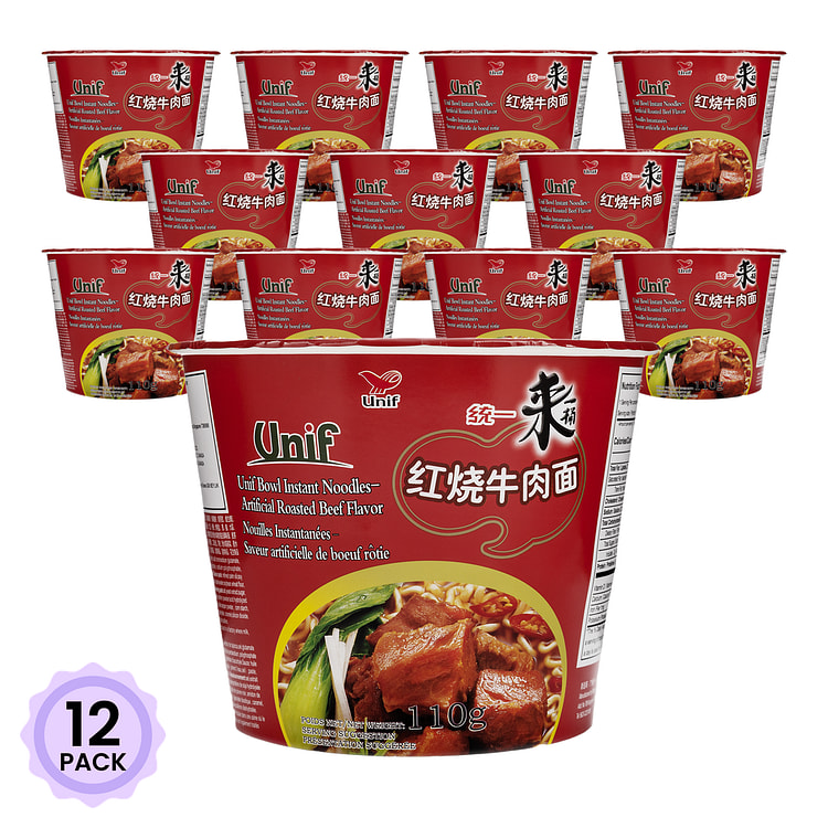 统一 来一桶 红烧牛肉面 110 克*12 包