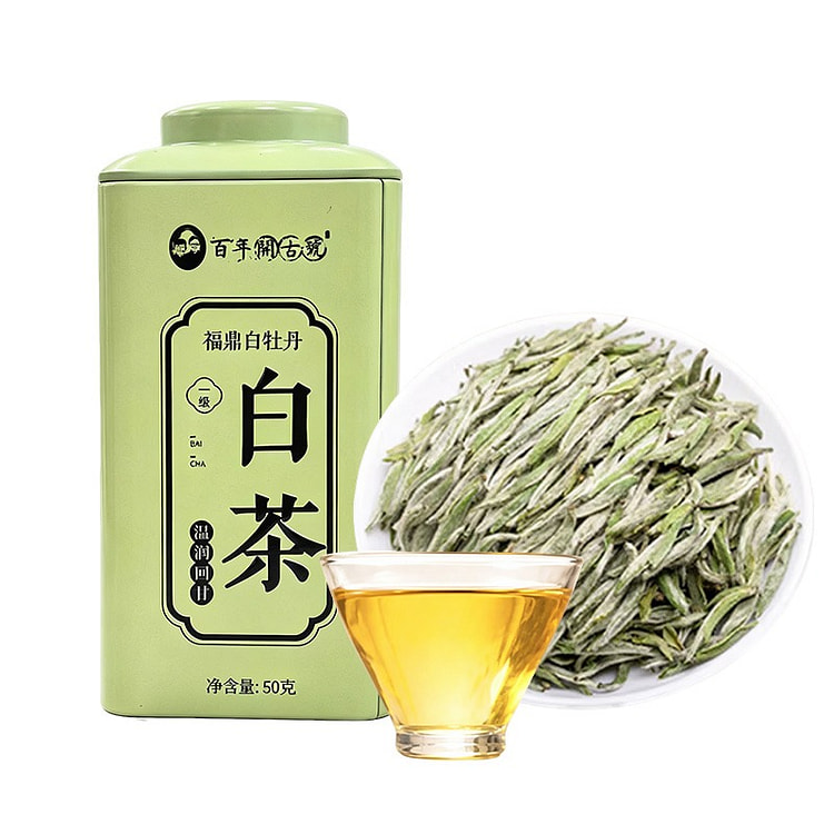 Bai Nian Kai Gu Hao Fuding White Peony Tea 50g Can 50 g