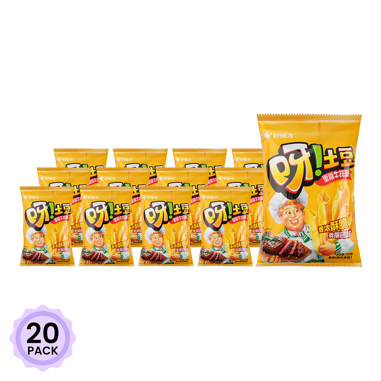 好丽友 呀!土豆 薯条 里脊牛排味 70 克*20 包