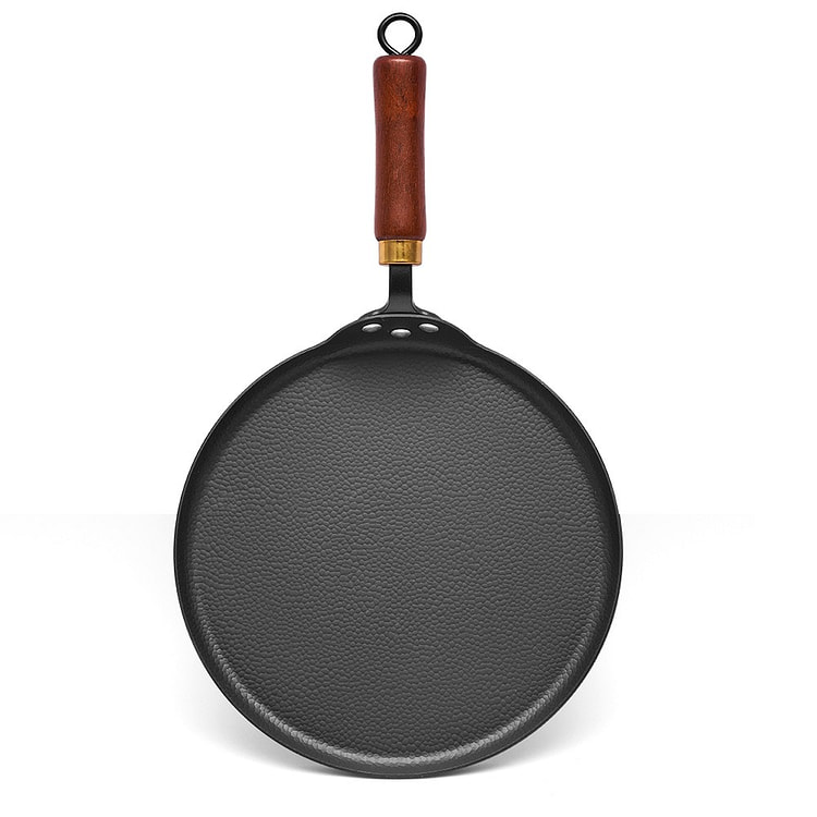 Dalong 28CM Pizza Pan with Wooden Handle, Fry Pan