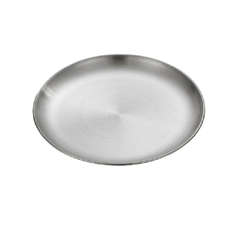 SUMI Korean-style Stainless Steel Round Plate 20cm 1 each