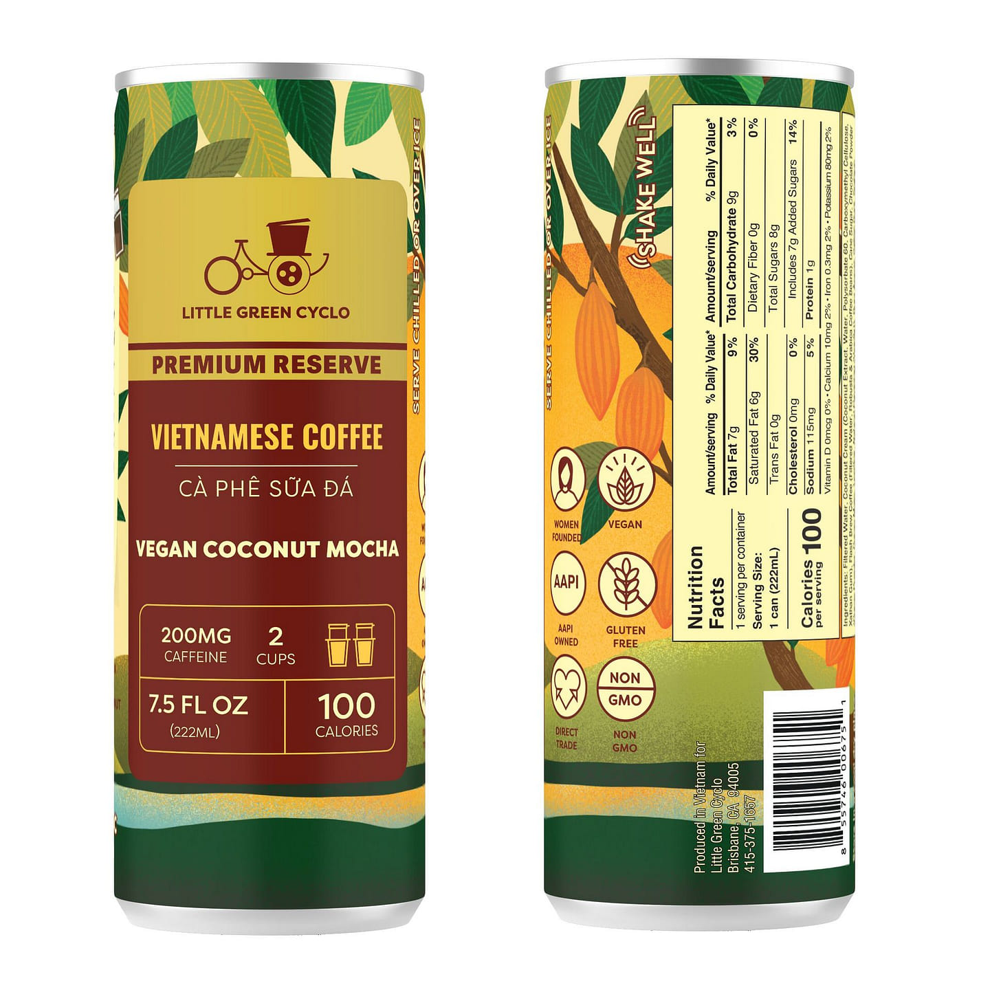 Specialty Premium Vietnamese Coffee Plant-Based Mocha 12 can
