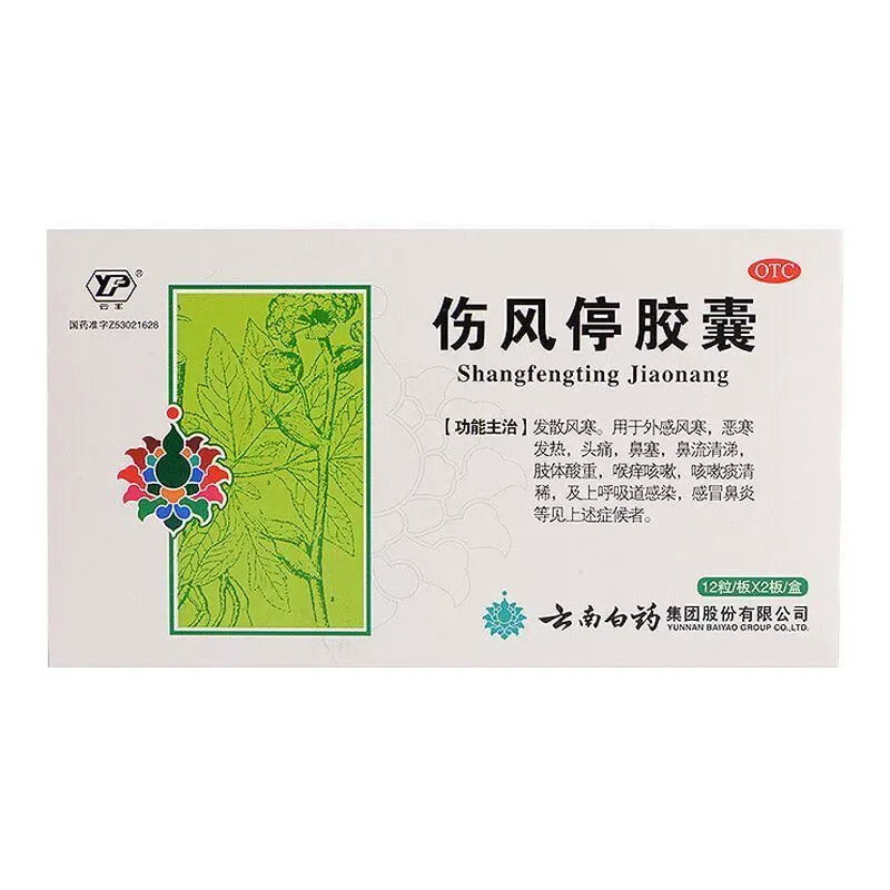 云南白药 伤风停胶囊 咳嗽发热风寒感冒 24粒入 1 盒