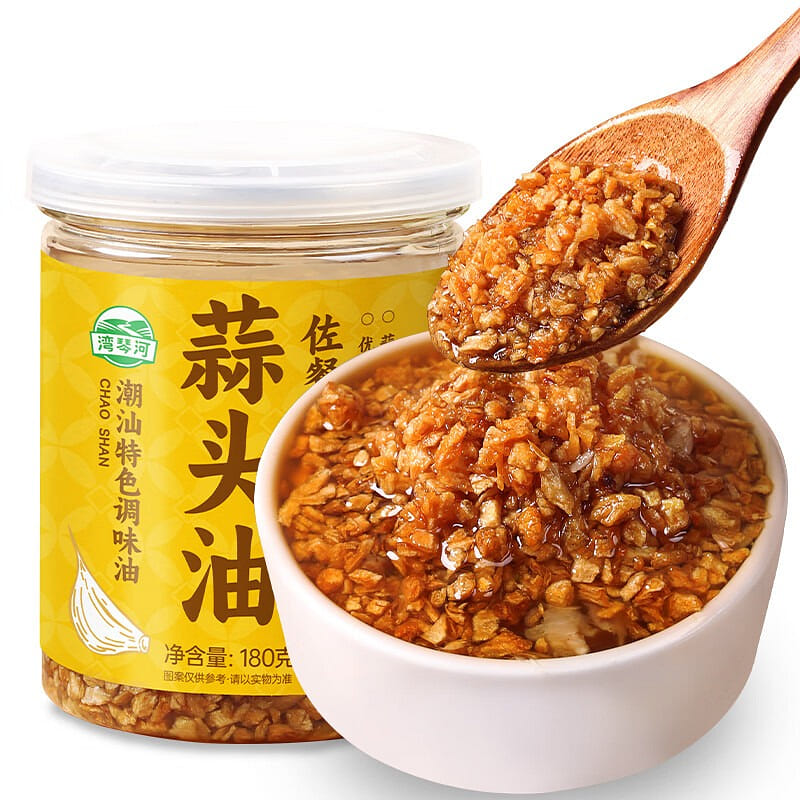 湾琴河 蒜头油 潮汕特产蒜头酥炸蒜蓉粉丝扇贝虾生蚝 180 克