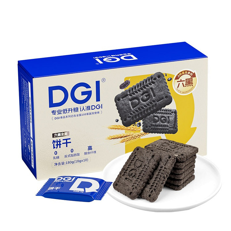 DGI低升糖六黑全麦饼干粗粮高纤维代餐饱腹零食 180 克