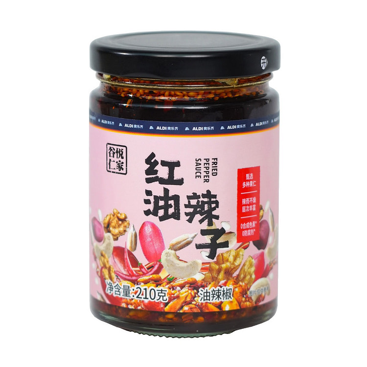 谷悦仁家红油辣子 含花生葵花籽腰果芝麻核桃1瓶 210 克