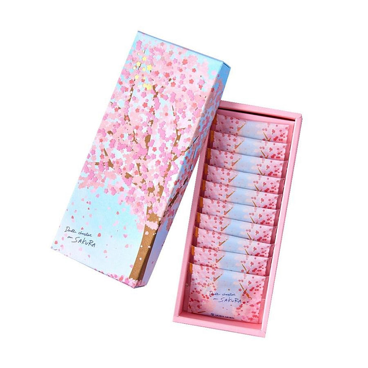 日本 YOKU MOKU 双层樱花巧克力薄片夹心饼 1 盒